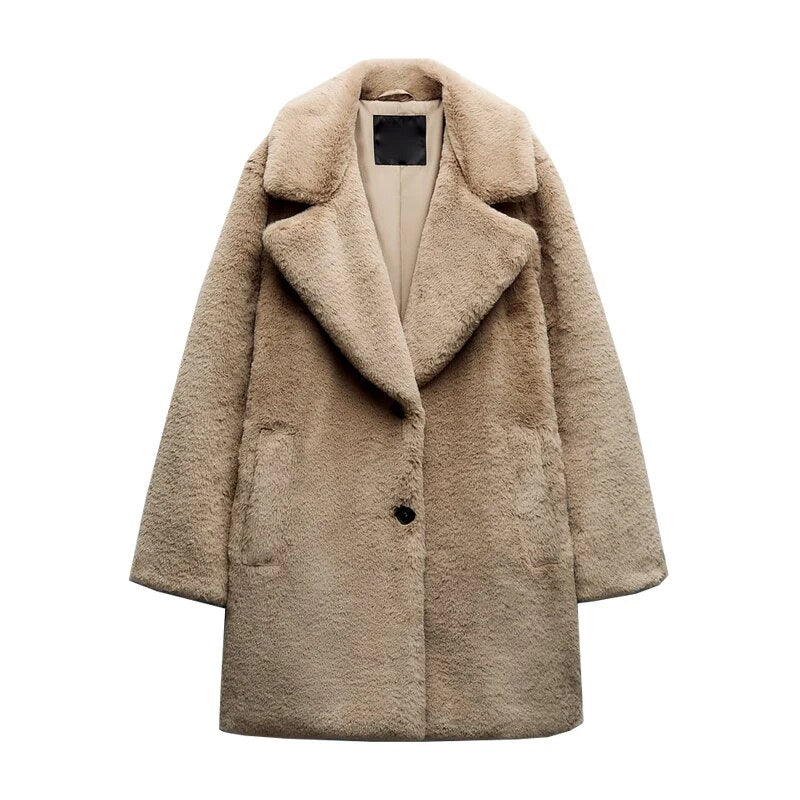 Fascino Furry Cappotto Lungo con Pelliccia Morbida