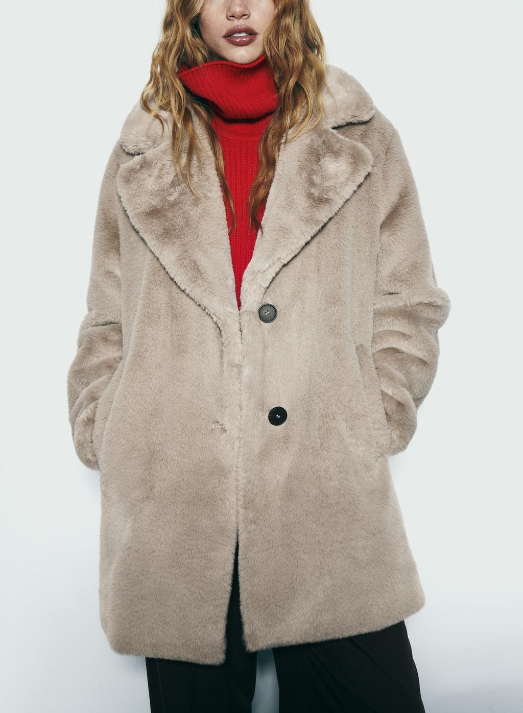 Fascino Furry Cappotto Lungo con Pelliccia Morbida