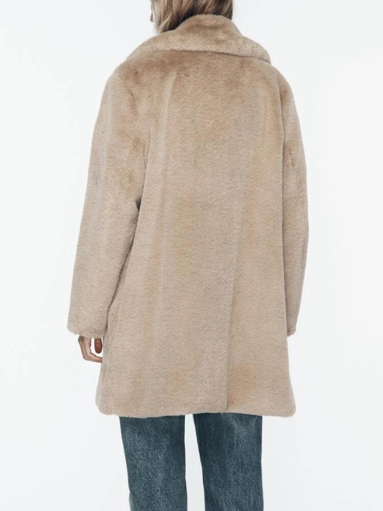 Fascino Furry Cappotto Lungo con Pelliccia Morbida